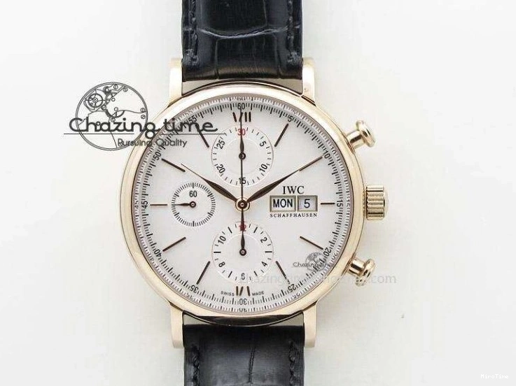 MIROTIME 0320 Pilot Chrono SS IW387808 CF3 ZF 1:1 Best Edition On Brown Leather Strap A Soft 7328